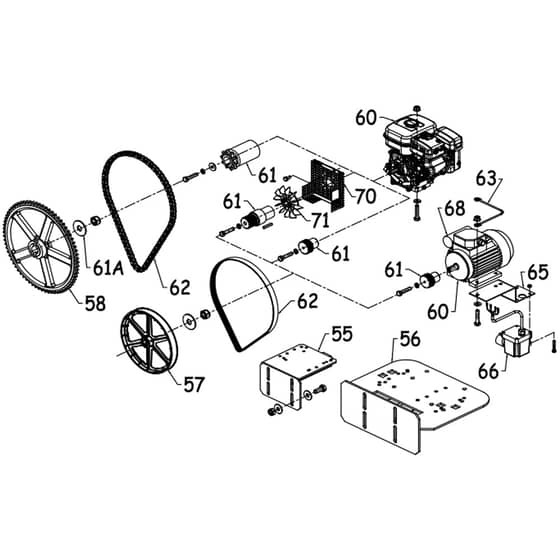 Belle AT350 Road Tow Mixer - All versions motor assembly