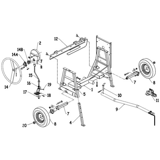 Belle AT350 Road Tow Mixer - Chassis Assembly
