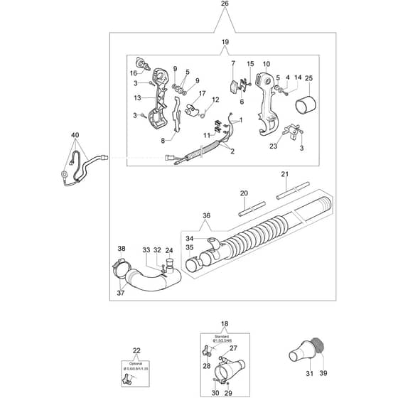 AT 800 -  - Efco Mistblower Blower lance assy Diagram