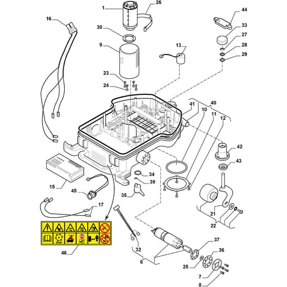Autoclip 225 S - 2017-2021 - 2R2002058/S17 - Stiga Robot Mower Motor Transmission Diagram