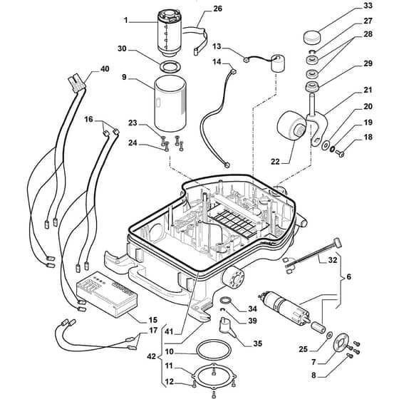 Autoclip 230 S - 2016 - 2R2005150/S16 - Stiga Robot Mower Motor Transmission Diagram