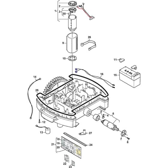 Autoclip 328 S - 2014-2016 - 26-8119-11 - Stiga Robot Mower Motor Transmission Diagram