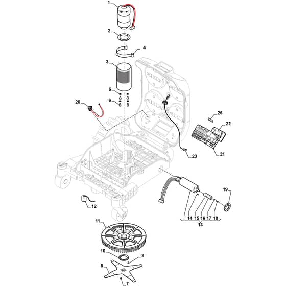 Autoclip 528 S - 2017-2021 - 2R5005558/S17 - Stiga Robot Mower Motor Transmission Diagram