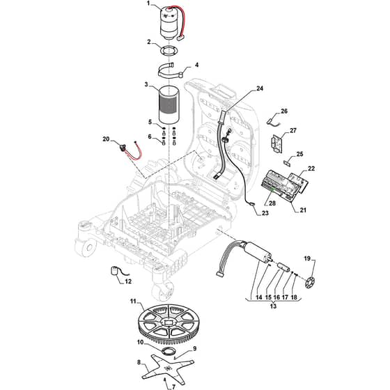 Autoclip 550 SG - 2018-2021 - 2R5007658/ST1 - Stiga Robot Mower Motor Transmission Diagram