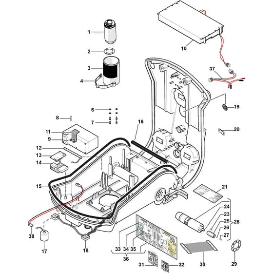 Autoclip 720 S - 2015-2016 - 2R7007058/S15 - Stiga Robot Mower Motor Transmission Diagram