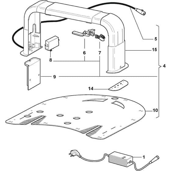 Autoclip 720 S - 2017 - 2R7007058/S17 - Stiga Robot Mower Recharging Base Diagram