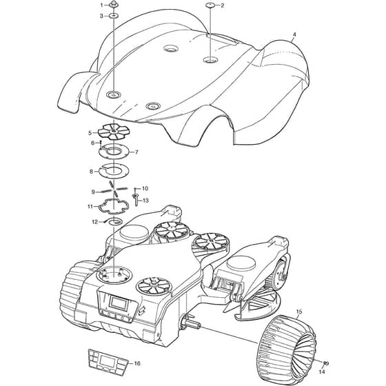 Autoclip 920 S - 2013-2014 - 26-8130-11 - Stiga Robot Mower Bodywork Diagram