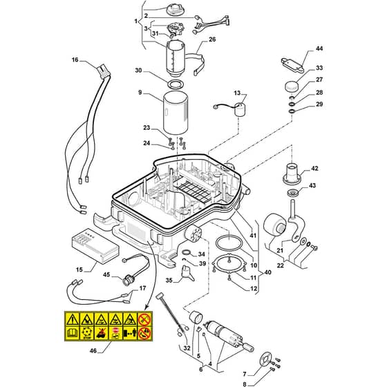Autoclip M3 - 2018-2020 - 2R2001508/ST1 - Stiga Robot Mower Motor Transmission Diagram