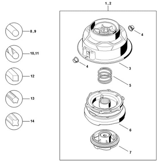 Stihl AutoCut C 6-2 - Mowing Head - Parts Diagram