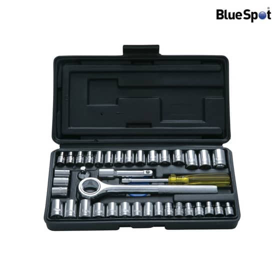 BlueSpot Socket Set of 40 Metric & AF 1/4in & 3/8in Drive - 1535