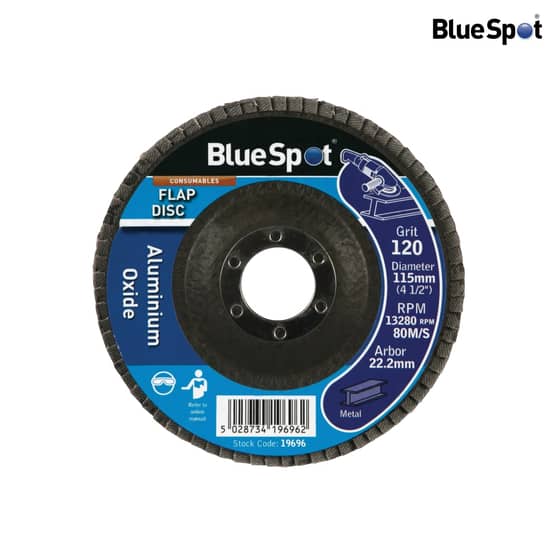 BlueSpot Sanding Flap Disc 115mm 120 Grit - 19696