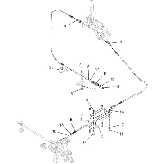 Countax B250 4Trac - From 09-09-2019 - 20 Hand Brake And Pedal Cables
