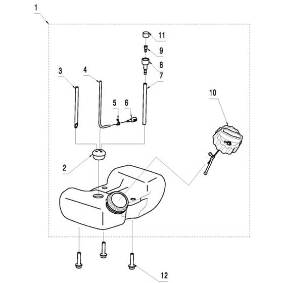 McCulloch B26 PS - 2014-02 - Fuel Tank Parts Diagram