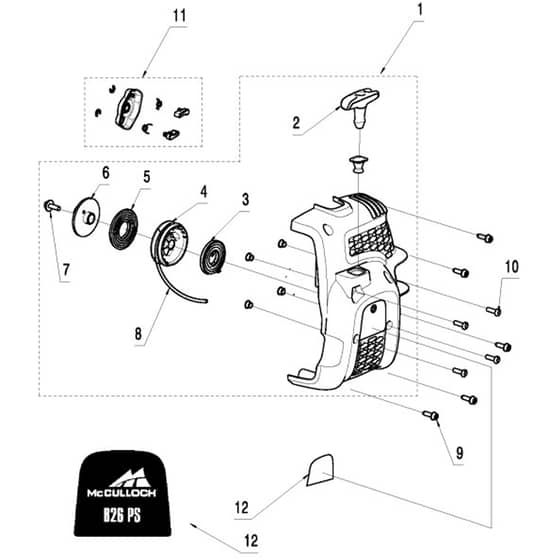 McCulloch B26 PS - 2014-02 - Starter Parts Diagram