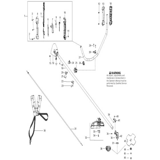 McCulloch B28B - 966778601 - 2012-04 - Shaft & Handle Parts Diagram