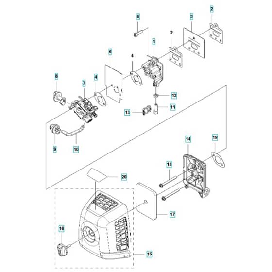 McCulloch B40 B - 2012-04 - Carburetor & Air Filter Parts Diagram