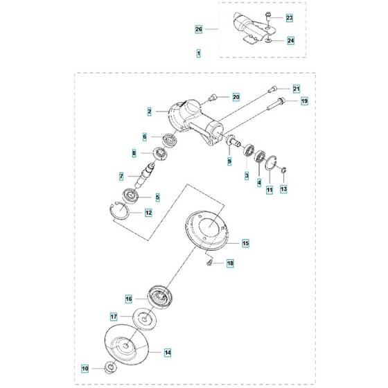 McCulloch B40 B - 2017-02 - Bevel Gear Parts Diagram