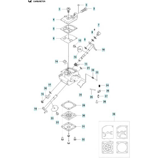 McCulloch B40 B - 2017-02 - Carburettor Parts Diagram