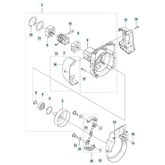 McCulloch B40 B - 2017-02 - Clutch Parts Diagram