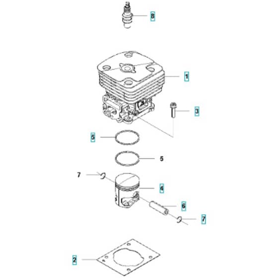 McCulloch B40 B - 2017-02 - Cylinder Piston Parts Diagram