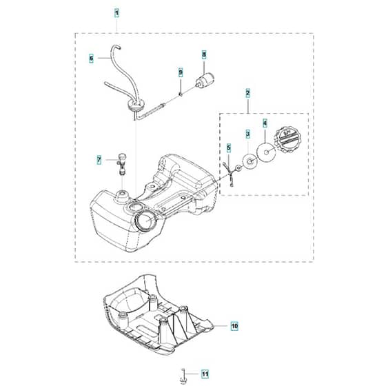 McCulloch B40 B - 2017-02 - Fuel Tank Parts Diagram
