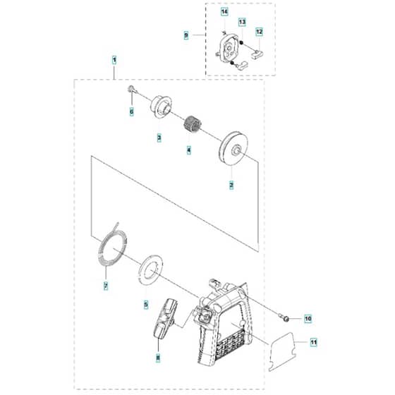 McCulloch B40 B - 2017-02 - Starter Parts Diagram