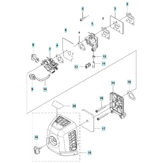 McCulloch B40 BT - 2013-02 - Carburetor & Air Filter Parts Diagram