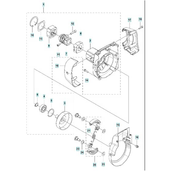 McCulloch B40 BT - 2013-02 - Clutch Parts Diagram