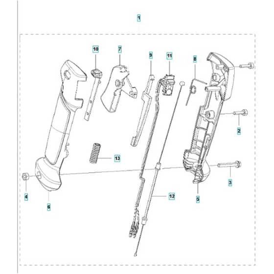 McCulloch B40 BT - 2013-02 - Throttle Controls Parts Diagram