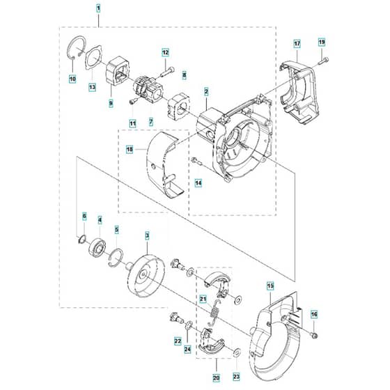 McCulloch B40 BT - 2017-01 - Clutch Parts Diagram