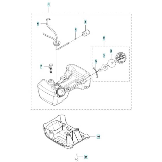 McCulloch B40 BT - 2017-01 - Fuel Tank Parts Diagram