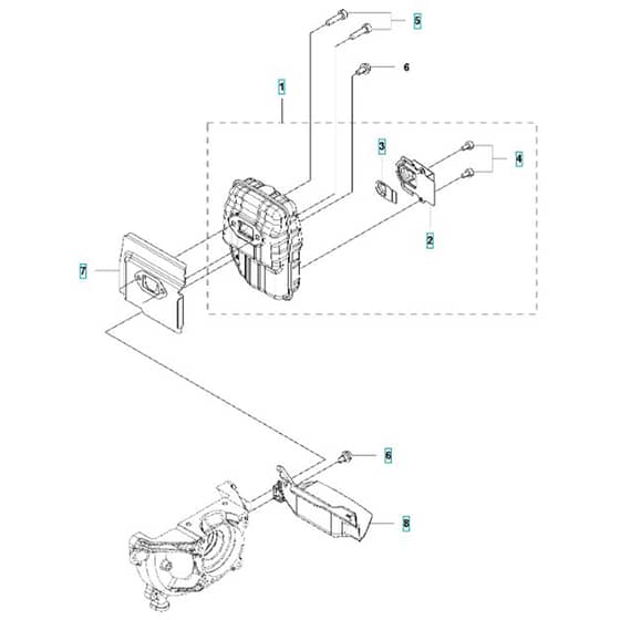 McCulloch B40 BT - 2017-01 - Muffler Parts Diagram