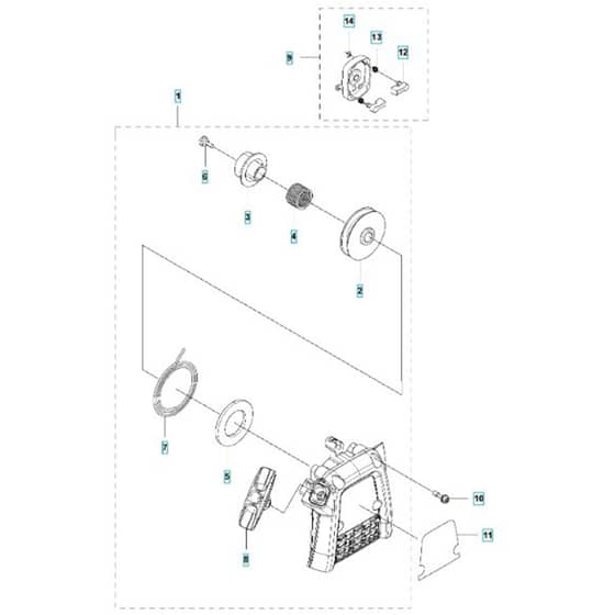 McCulloch B40 BT - 2017-01 - Starter Parts Diagram