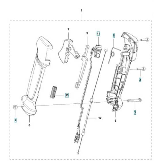 McCulloch B40 BT - 2017-01 - Throttle Controls Parts Diagram