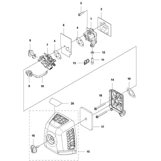 McCulloch B40 P - 2017-01 - Carburetor & Air Filter Parts Diagram