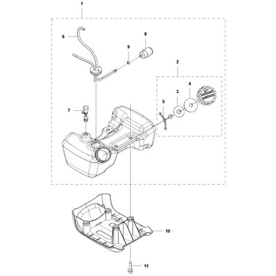 McCulloch B40 P - 2017-01 - Fuel Tank Parts Diagram