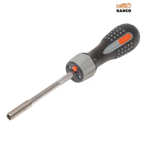 Bahco 808050L LED Ratchet Screwdriver & 6 Bits - 808050L