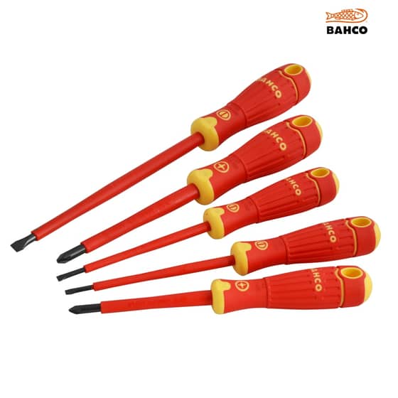 Bahco BAHCOFIT Insulated Scewdriver Set of 5 Slotted / Pozi - B220.015