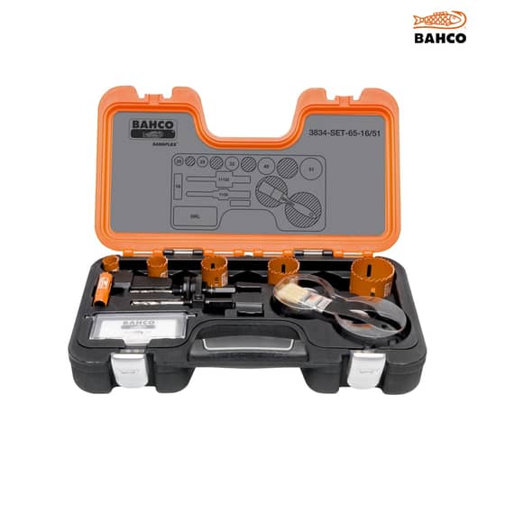 Bahco Professional Holesaw Set 3834 16/51 Sizes: 16-51mm - 3834-SET-65-16/51