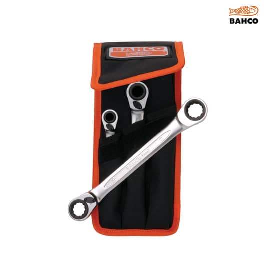 Bahco Reversible Ratchet Spanners Set 3 Piece 8 - 19mm - S4RM/3T