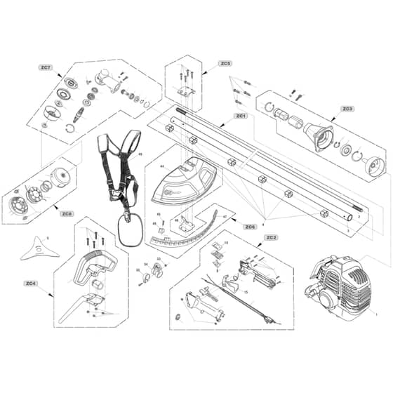 Cobra BC260C - Loop Handle Straight Shaft Main Diagram