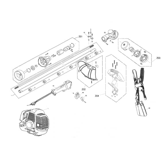 Cobra BC330C - Loop Handle Straight Shaft Main Diagram