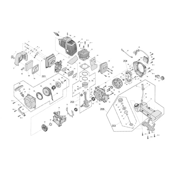 Cobra BC330CU - Brushcutter Engine Diagram