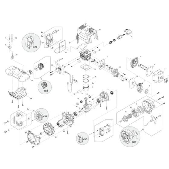 Cobra BC350KB - Loop Handle Straight Shaft Engine Diagram