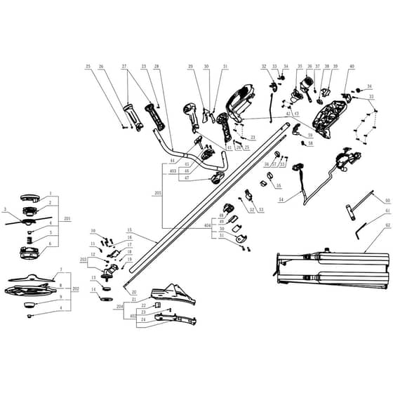 EGO BC3800E - Brushcutter (Version B) Main Assy Diagram