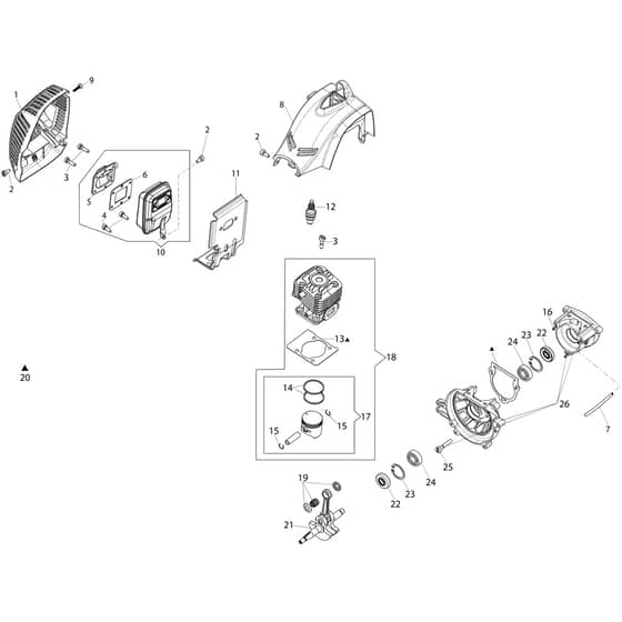 BC 240 D (Ø24/24) - Oleo-Mac Multi Function Tool Engine Diagram