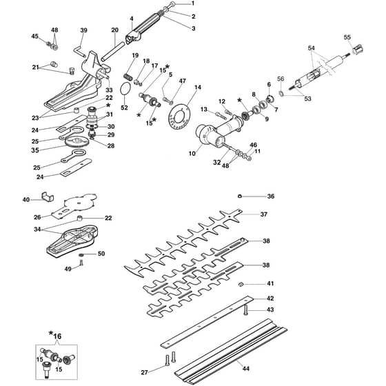 BC 240 D (Ø24/26) - Oleo-Mac Multi Function Tool Hedgetrimmer Diagram