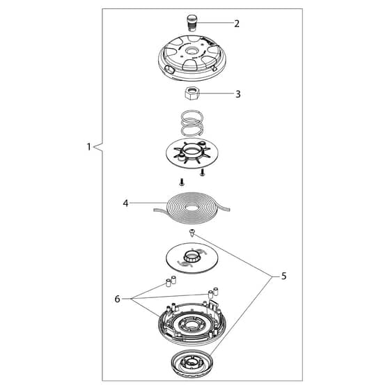 BC 241 S - Oleo-Mac Brushcutter lllustreted parts list (Head "Speed and GO") Diagram