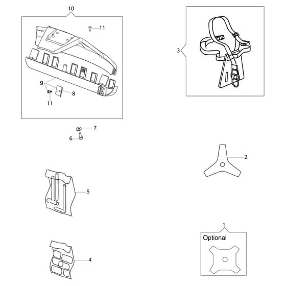 BC 241 T - Oleo-Mac Brushcutter Accessories Diagram