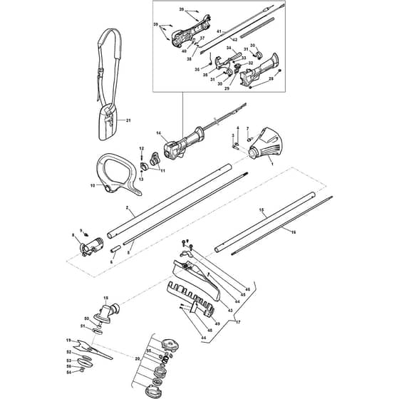 BC 330 A - 2022-2025 - 287120102/ST2 - Stiga Brushcutter Transmission Diagram